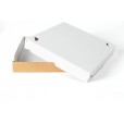 Caixa Salgados Quadrada 35cm Tampa e Fundo Branco 25 Unidades