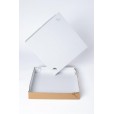 Caixa Salgados Quadrada 35cm Tampa e Fundo Branco 25 Unidades