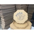 Caixa Pizza Oitavada  25cm Tampa e Fundo Pardo 25 Unidades - Personalizada